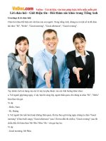 Lời chào hỏi - Giới thiệu tên - Hỏi thăm sức khỏe trong Tiếng Anh