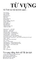 TỪ VỰNG TIẾNG ANH VỀ CÁC CHỦ ĐỀ