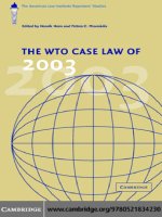 The WTO Case Law of 2003  The American Law Institute Reporters  039  Studies  The American Law Institute Reporters Studies on WTO Law