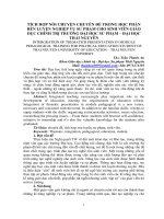 Tích hợp trong nói chuyện chuyên đề trong học phần rèn luyện nghiệp vụ sư phạm cho sinh viên giáo dục chính trị