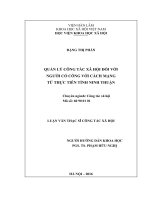 Quản lý công tác xã hội đối với người có công với cách mạng từ thực tiễn tỉnh ninh thuận 