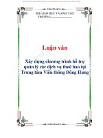 Xây dựng chương trình hỗ trợ quản lý các dịch vụ thuê bao tại Trung tâm Viễn thông Đông Hưng