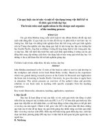 Các quy luật của trí não và một số vận dụng trong việc thiết kế và tổ chức quá trình dạy học