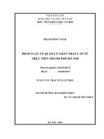 Luận văn pháp luật về quản lý chất thải y tế từ thực tiễn thành phố hà nội 