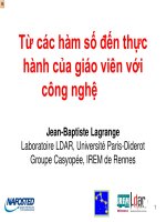 Từ các hàm số đến thực hành của giáo viên với công nghệ