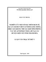 Nghiên cứu một số đặc điểm dịch tễ, sự lưu hành vi rút LMLM, hiệu giá kháng thể sau tiêm phòng vắc xin aftopor ở trâu, bò tại các huyện miền núi của tỉnh thanh hóa
