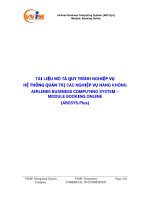TÀI LIỆU MÔ TẢ QUY TRÌNH NGHIỆP VỤ HỆ THỐNG QUẢN TRỊ CÁC NGHIỆP VỤ HÀNG KHÔNG AIRLINES BUSINESS COMPUTING SYSTEM – MODULE BOOKING ONLINE (ABCSYS.Plus)