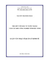 Thu hút vốn đầu tư nước ngoài vào các khu công nghiệp tỉnh bắc ninh