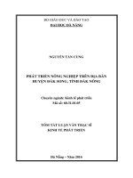 Phát triển nông nghiệp trên địa bàn huyện đắk song , tỉnh đắk nông 