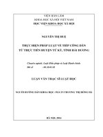 Thực hiện pháp luật về tiếp công dân từ thực tiễn huyện Tứ Kỳ, tỉnh Hải Dương