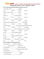 Bài tập tiếng Anh lớp 7 Unit 2: Thông tin cá nhân