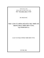 Việc làm của đồng bào dân tộc thiểu số trong phát triển bền vững tại tỉnh Sơn La