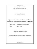 Luận văn luận tội của kiểm sát viên tại phiên tòa hình sự từ thực tiễn thành phố hải phòng 
