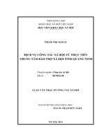 Dịch vụ công tác xã hội từ thực tiễn trung tâm bảo trợ xã hội tỉnh quảng ninh 