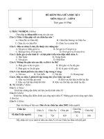 Đề kiểm tra giữa học kì 1 môn địa lý lớp 8 de  4 