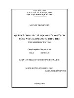 Quản lý công tác xã hội đối với người có công với cách mạng từ thực tiễn thành phố cần thơ 