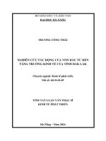 Nghiên cứu tác động của vốn đầu tư đến tăng trưởng kinh tế của tỉnh đắk lắk   