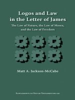 Logos and Law in the Letter of James  The Law of Nature  the Law of Moses  and the Law of Freedom  Supplements to Novum Testamentum