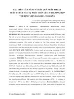 ĐẶC ĐIỂM LÂM SÀNG VÀ KẾT QUẢ PHẪU THUẬT XUẤT HUYẾT NÃO TỰ PHÁT TRÊN LỀU 40 TRƯỜNG HỢP TẠI BỆNH VIỆN ĐA KHOA AN GIANG