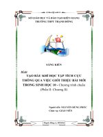 Tạo bầu không khí học tập tích cực thông qua việc giới thiệu bài mới trong Sinh học 10  Chương trình chuẩn (phần II chương II)