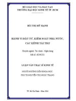 hành vi đầu tư kiểm soát nhà nước các kênh tài trợ