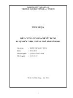 ĐIỀU CHỈNH QUY HOẠCH XÂY DỰNG  HUYỆN HÓC MÔN, THÀNH PHỐ HỒ CHÍ MINH.