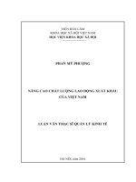 Nâng cao chất lượng lao động xuất khẩu của việt nam