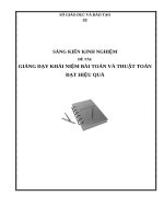 SKKN GIẢNG DẠY KHÁI NIỆM BÀI TOÁN VÀ THUẬT TOÁN ĐẠT HIỆU QUẢ