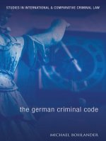 The German Criminal Code  A Modern English Translation Studies in International and Comparative Criminal Law