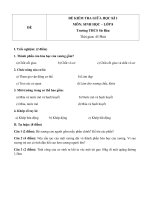 Đề kiểm tra giữa học kì 1 môn sinh học lớp 8 đề số 2 