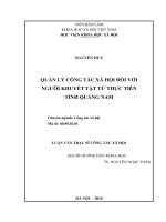 Quản lý công tác xã hội đối với người khuyết tật từ thực tiễn tỉnh quảng nam 