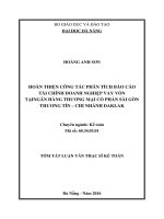 Hoàn thiện công tác phân tích báo cáo tài chính doanh nghiệp vay vốn tại ngân hàng thương mại cổ phần sài gòn thương tín chi nhánh đắk lắk 