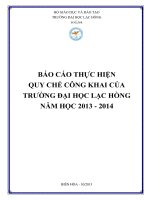 BÁO CÁO THỰC HIỆN QUY CHẾ CÔNG KHAI CỦA TRƯỜNG ĐẠI HỌC LẠC HỒNG NĂM HỌC 2013 - 2014