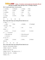 Bài tập trắc nghiệm Tiếng Anh lớp 6 Unit 1: Greetings có đáp án