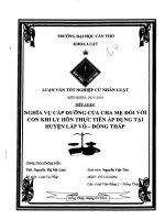 Tiểu luận nghĩa vụ cấp dưỡng cua cha mẹ đối với con khi ly hôn