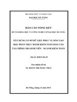 Xây dựng cơ sở dữ liệu phục vụ đào tạo học phần thực hành kiểm toán báo cáo tài chính cho sinh viên ngành kiểm toán 