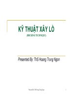KỸ THUẬT XÂY LÒ (BRICKING TECHNIQUE)