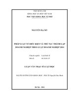 Pháp luật về điều kiện và thủ tục thành lập doanh nghiệp theo luật doanh nghiệp 2014