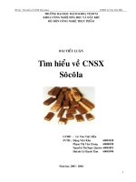 Báo cáo công nghệ sản xuất CHOCOLATE