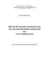 Đánh giá kết quả đào tạo năng lực dạy học của sinh viên ngành sư phạm sinh học ở các trường đại học