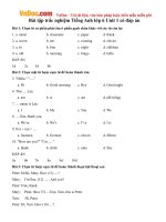 Bài tập trắc nghiệm Tiếng Anh lớp 6 Unit 1 có đáp án