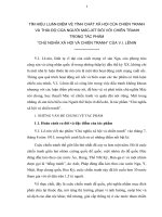 TIỂU LUẬN   tìm HIỂU LUẬN điểm TÍNH CHẤT xã hội của CHIẾN TRANH và THÁI độ của NGƯỜI mác xít với CHIẾN TRANH TRONG tác PHẨM CNXH và CHIẾN TRANH của lê NIN
