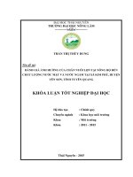 Đánh giá ảnh hưởng của chăn nuôi lợn tại nông hộ đến chất lượng nước mặt và nước ngầm tại xã kim phú   huyện yên sơn   tỉnh tuyên quang