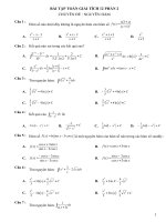 Bài tập trắc nghiệm môn toán Giải tích lớp 12, luyện thi THPT quốc gia P2