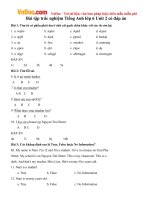 Bài tập trắc nghiệm Tiếng Anh lớp 6 Unit 2 có đáp án