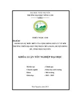 Điều tra đánh giá sự hiểu biết của cộng đồng dân cư về môi trường trên địa bàn thị trấn chùa hang   huyện đồng hỷ   tỉnh thái nguyên