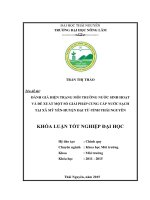 ĐÁNH GIÁ HIỆN TRẠNG MÔI TRƯỜNG NƯỚC SINH HOẠT VÀ ĐỀ XUẤT MỘT SỐ GIẢI PHÁP CUNG CẤP NƯỚC SẠCH  TẠI XÃ MỸ YÊN - HUYỆN ĐẠI TỪ-TỈNH THÁI NGUYÊN