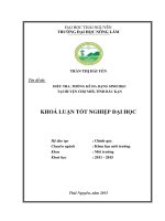 Điều tra, thống kê đa dạng sinh học tại huyện chợ mới   tỉnh bắc kạn 