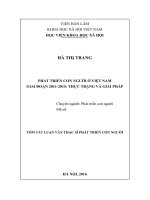 Phát triển con người ở việt nam giai đoạn 2011 2015 thực trạng và giải pháp