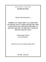 Nghiên cứu nhận thức của sinh viên ngành kế toán về mối liên hệ giữa bối cảnh giảng dạy, phương pháp học và kết quả đầu ra tại trường cao đẳng thương mại đà nẵng 
